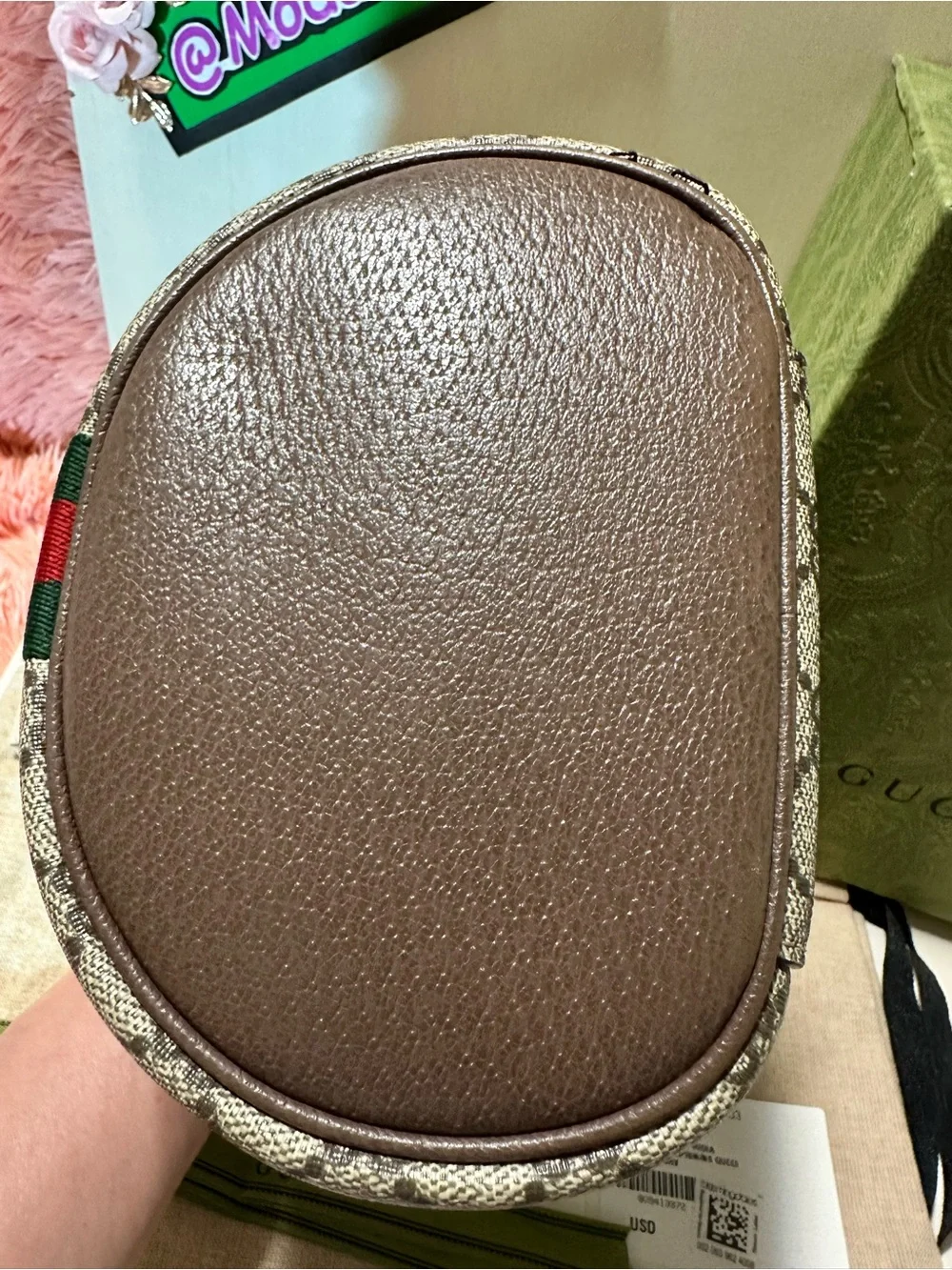 Gucci Beige Monogram mini Vanity Case Ophedia Looks New